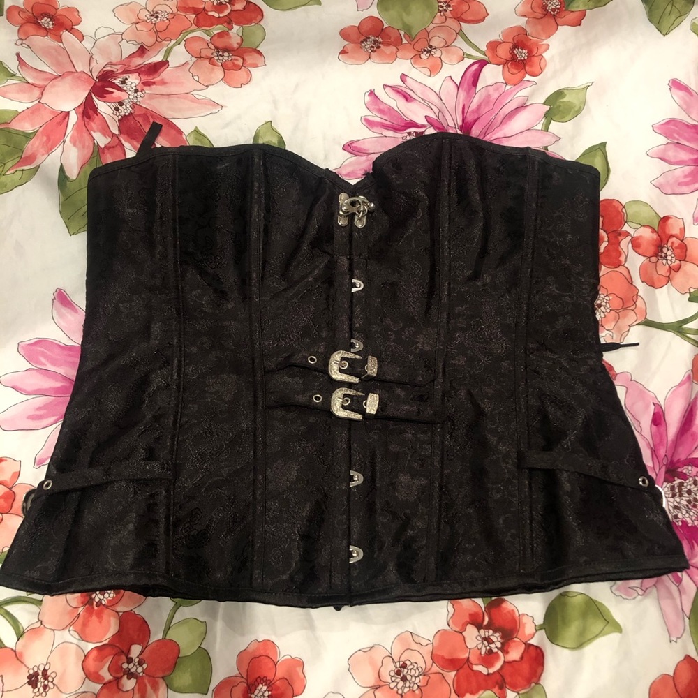 Black Detail Lace Up Corset